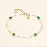 Dhanya bracelet set with four natural emeralds