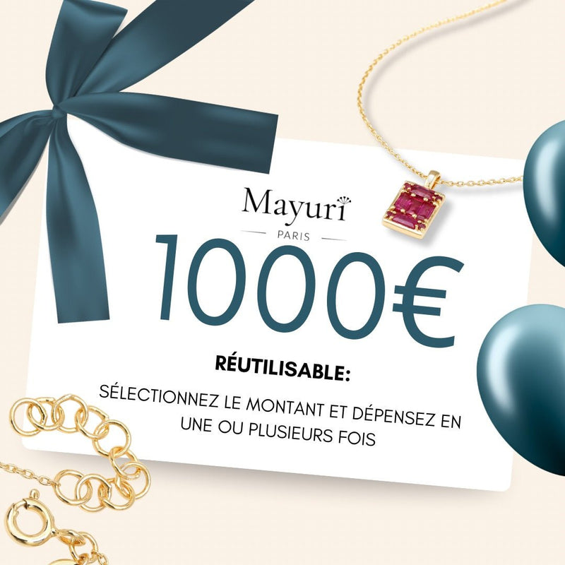 Carte cadeau mayuri 1000 euros 