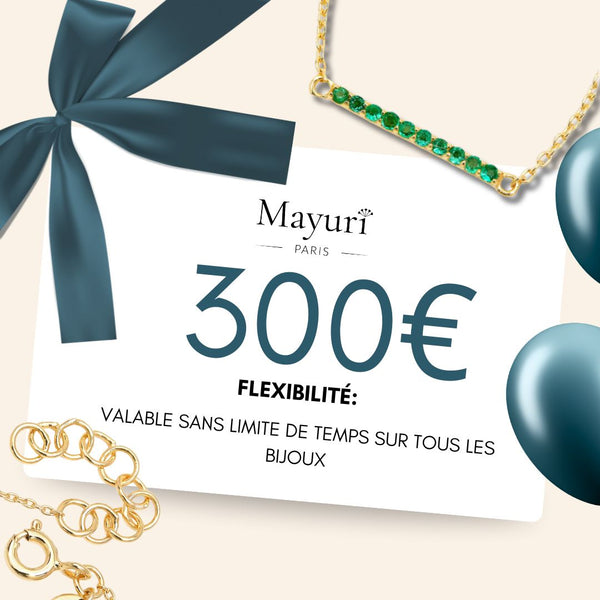 Carte cadeaux mayuri d’une valeurs de 300 euro