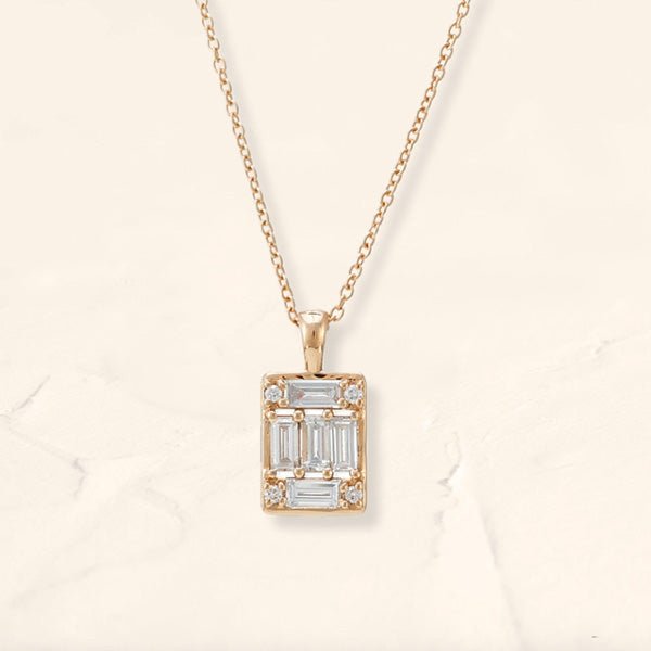 collier diamant geometrique Atma or rose