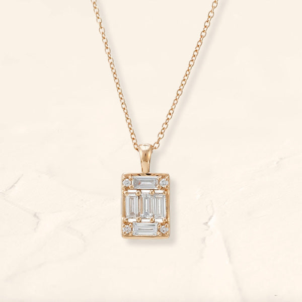 Atma geometrical diamond necklace rose gold