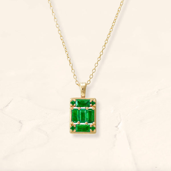 geometrical emerald necklace Atma