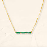 Necklace Bhagya emerald horizontal geometric baguette