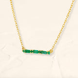 Necklace Bhagya emerald geometric baguette