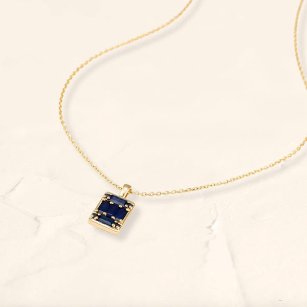 Atma geometric necklace sapphire yellow gold