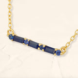 Necklace Bhagya sapphire geometric rod vermeil