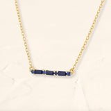 Necklace Bhagya sapphire geometric baguette