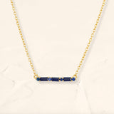 Necklace Bhagya sapphire horizontal geometric baguette