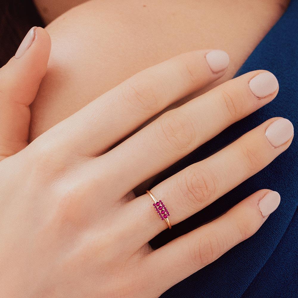 Anillo Sapna XL de rubí rectangular