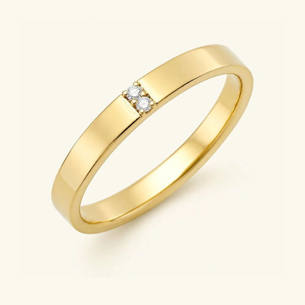 Alliance diamant pour homme en or jaune