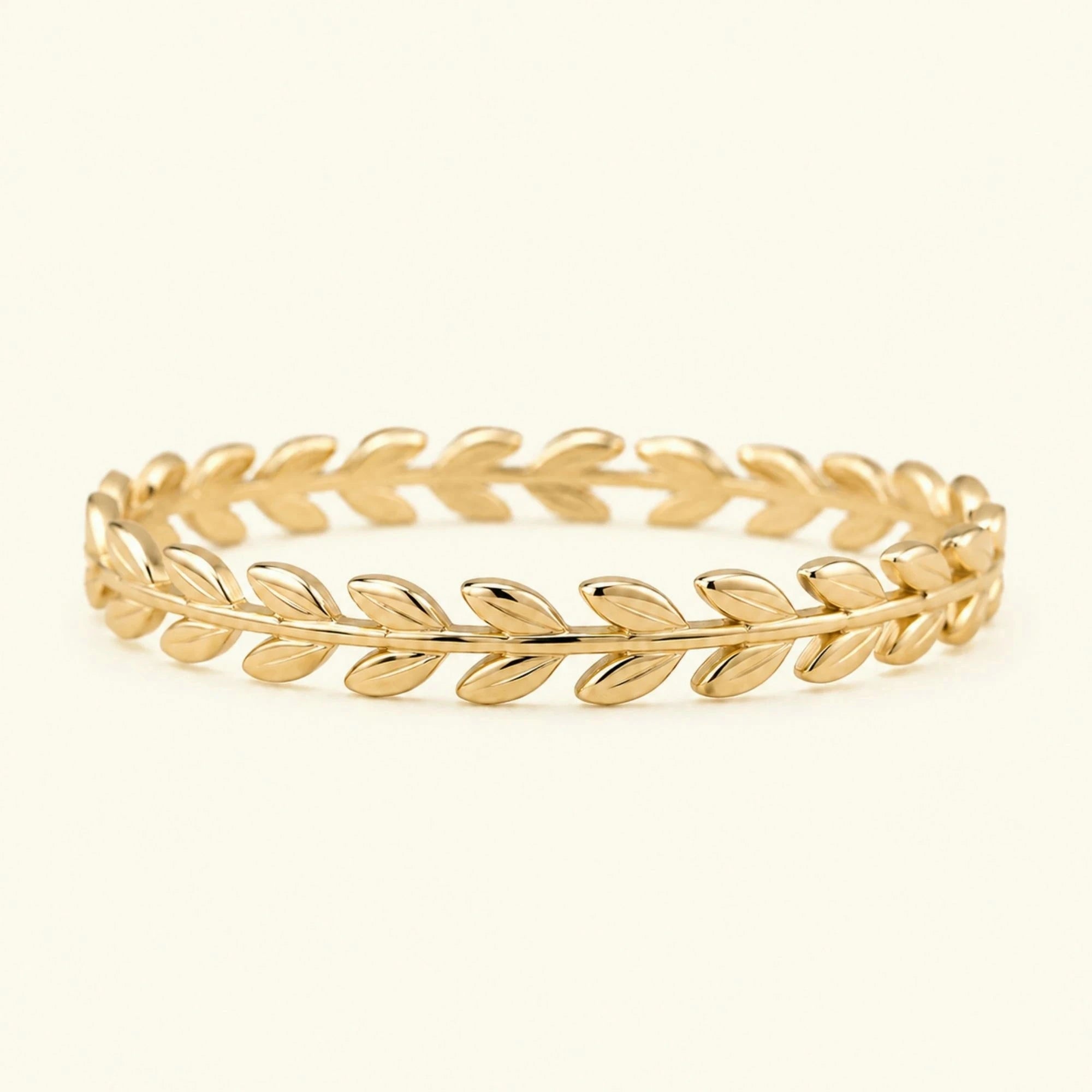 Alliance ciselée laurier or jaune 18 carats 3mm femme Daphné
