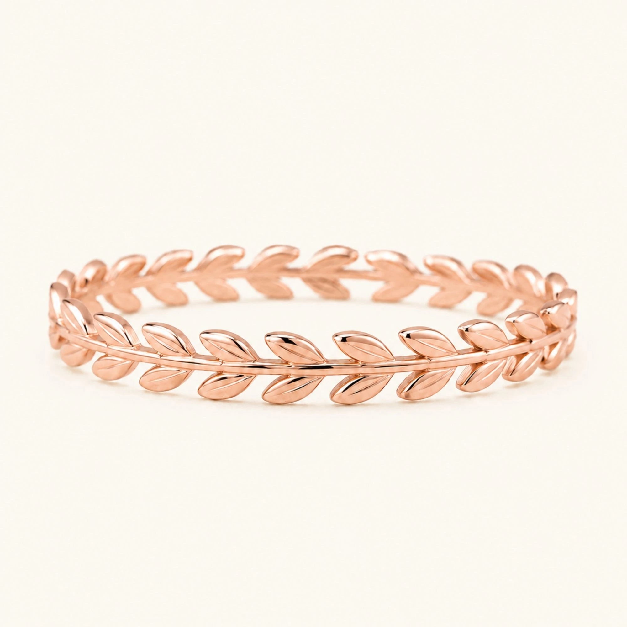 Alliance ciselée laurier or rose 18 carats 3mm femme Daphné