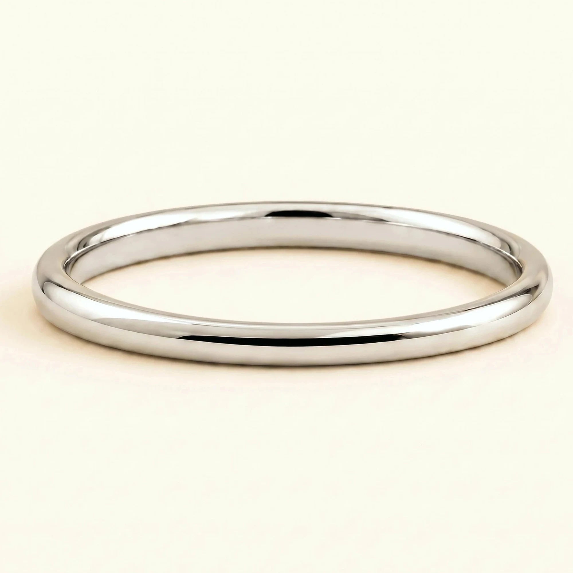 Alliance femme demi-jonc or blanc 18 carats Shunya