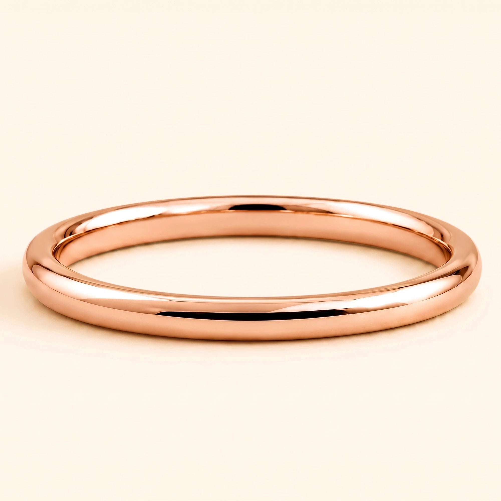 Alliance femme demi-jonc or rose 18 carats Shunya