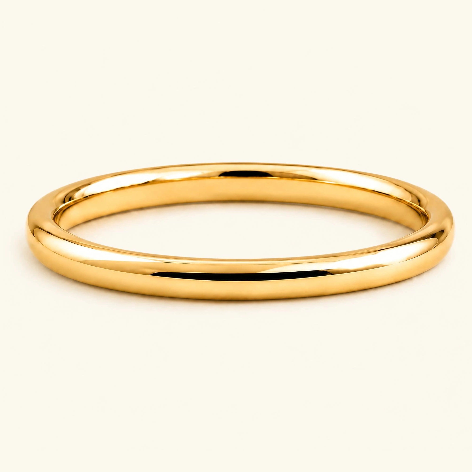 Alliance homme demi-jonc or jaune 18 carats 3mm Shunya