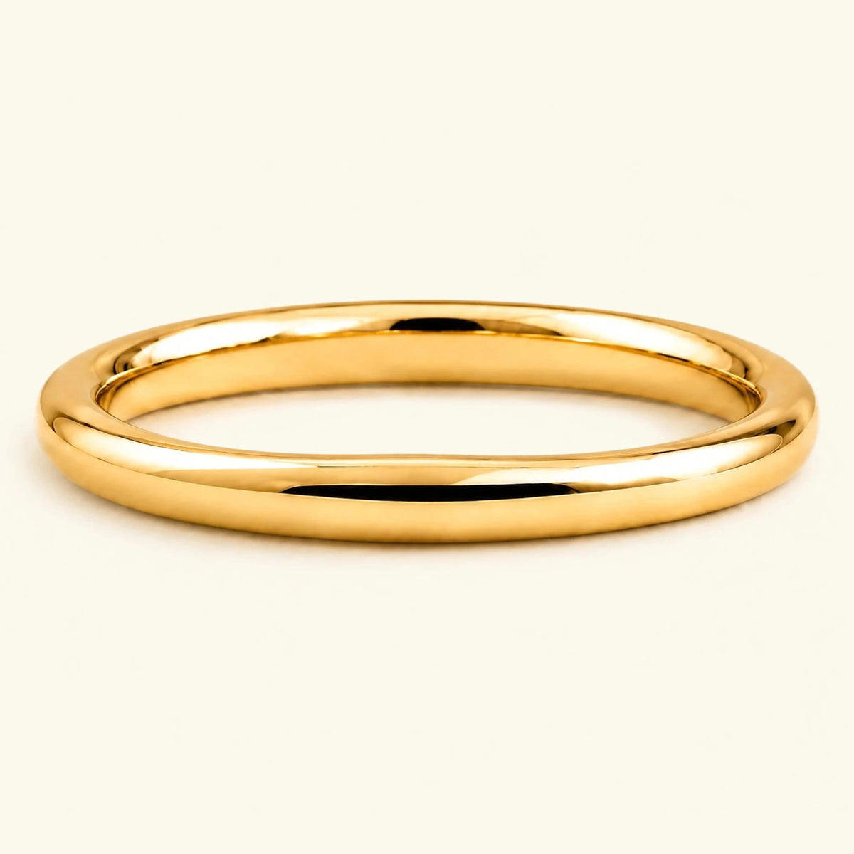 Alliance homme demi-jonc or jaune 18 carats 3mm Shunya