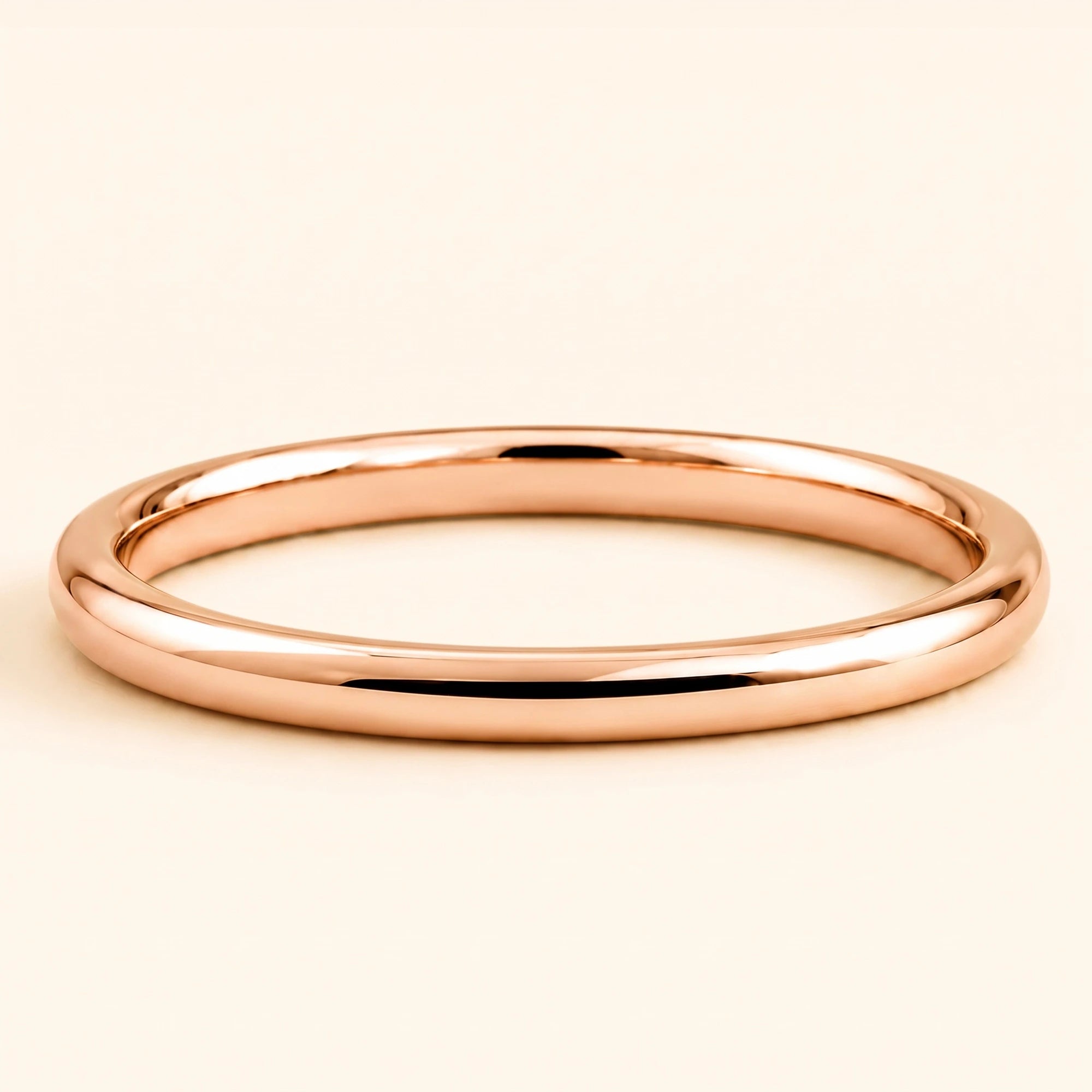 Alliance homme demi-jonc or rose 18 carats 3mm Shunya