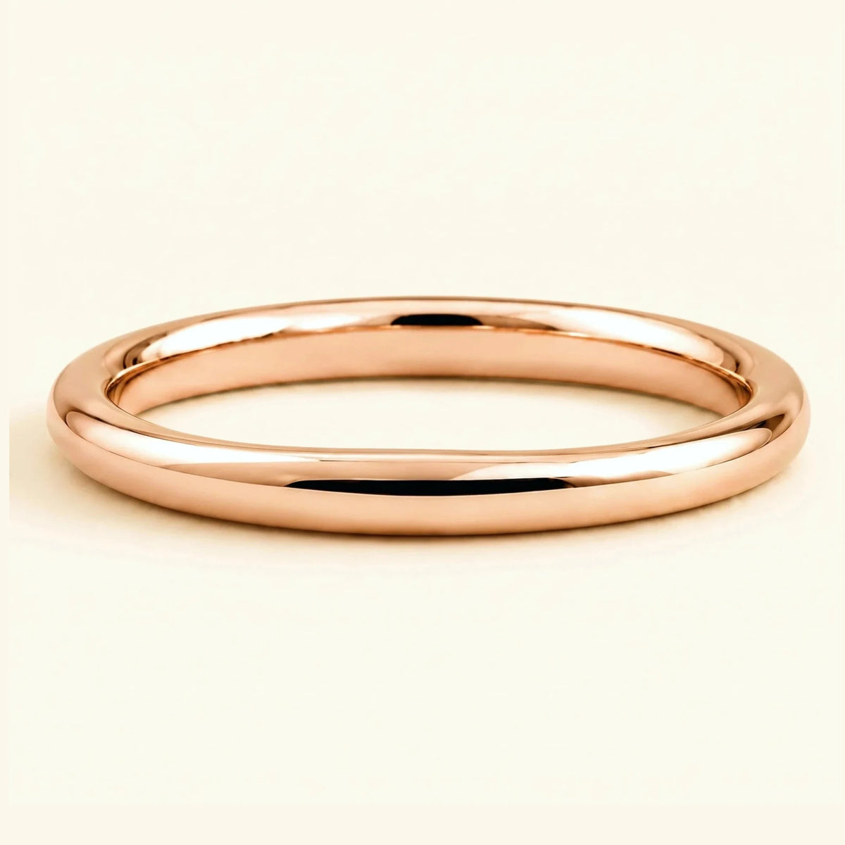 Alliance homme demi-jonc or rose 18 carats 3mm Shunya