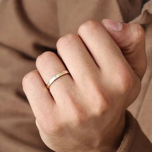 Bague pour homme Viyom  en or jaune et diamant