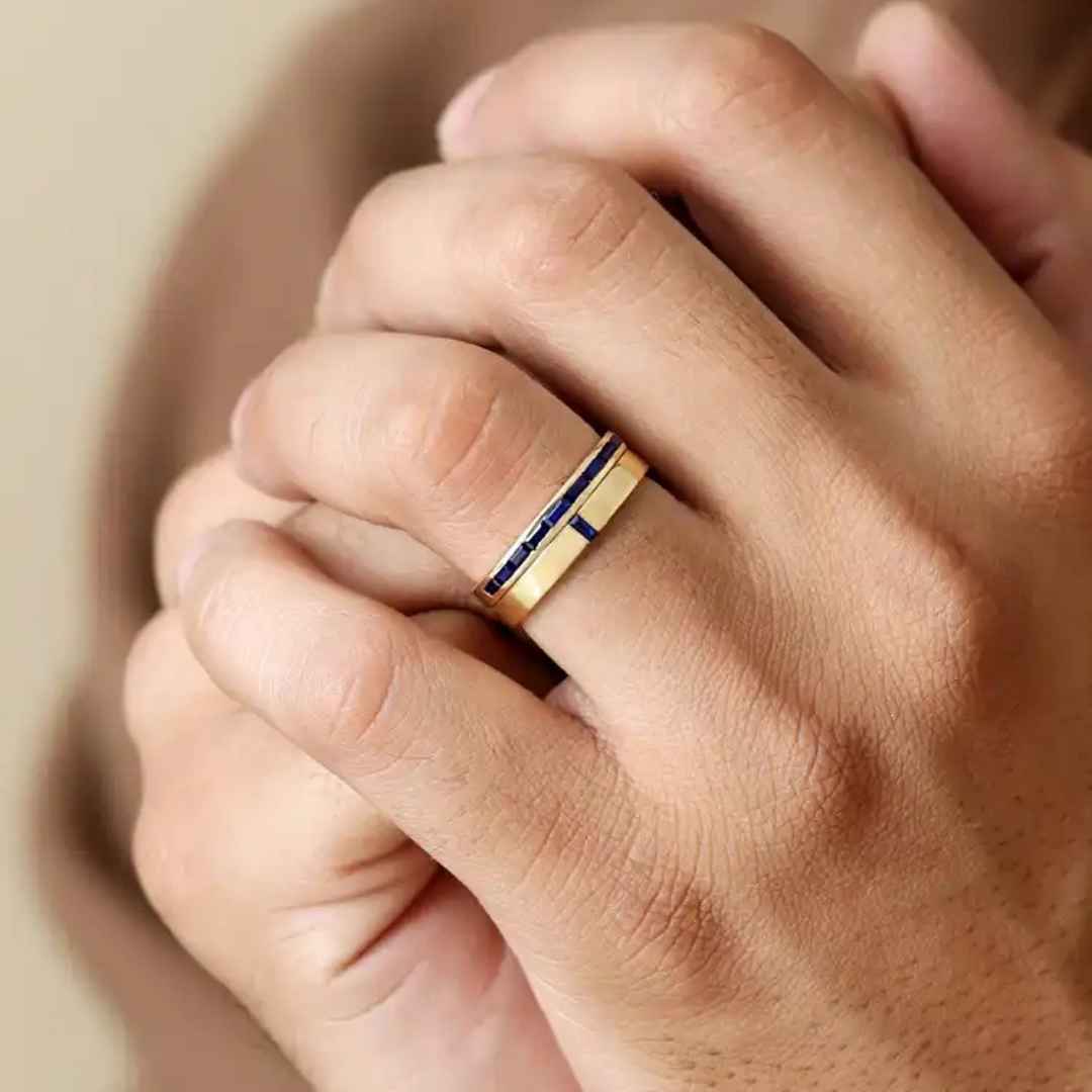 Bague En Argent 925 Avec Saphir Bleu 20x20mm – Taille 54 – Style Carré – Neuf Avec étiquettes