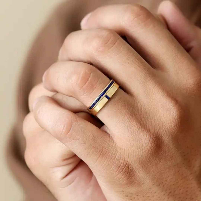 Bague Mangal et agni en saphir or 18 carats