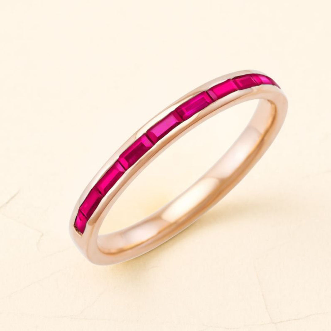18-carat rose gold Mangal ruby ring for men