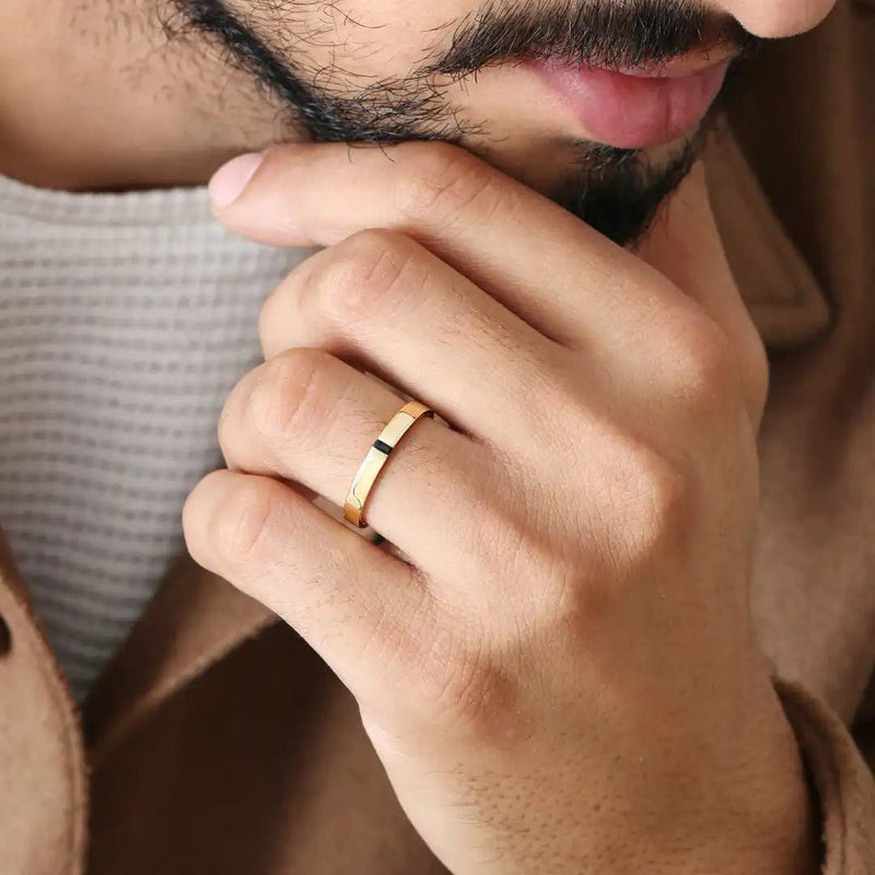 engagement ring black diamond baguette Agni