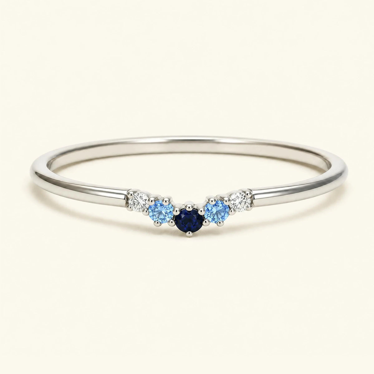Bague anaya horizon or blanc 18 carats