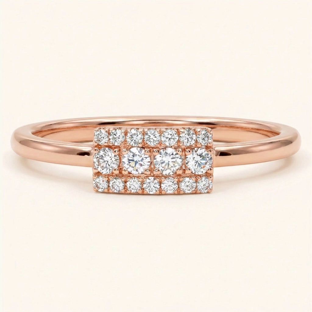 Alliance Sapna en or rose 18 carats sertie de diamants par Mayuri