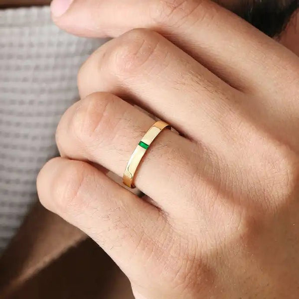 baguette emerald engagement ring Agni