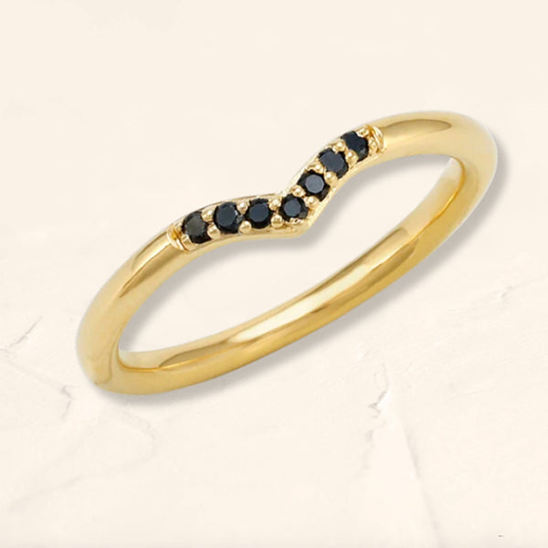 Bague en v diamant noir Sakshi