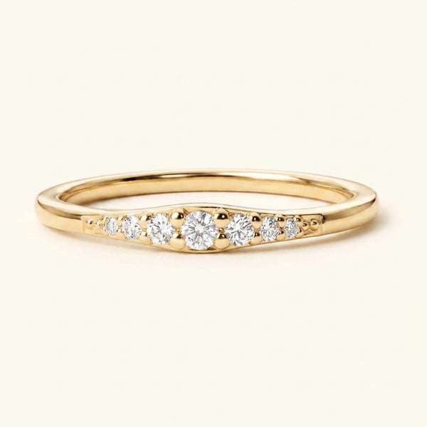 Alliance Sushma pavée de diamant en dégradée en or jaune