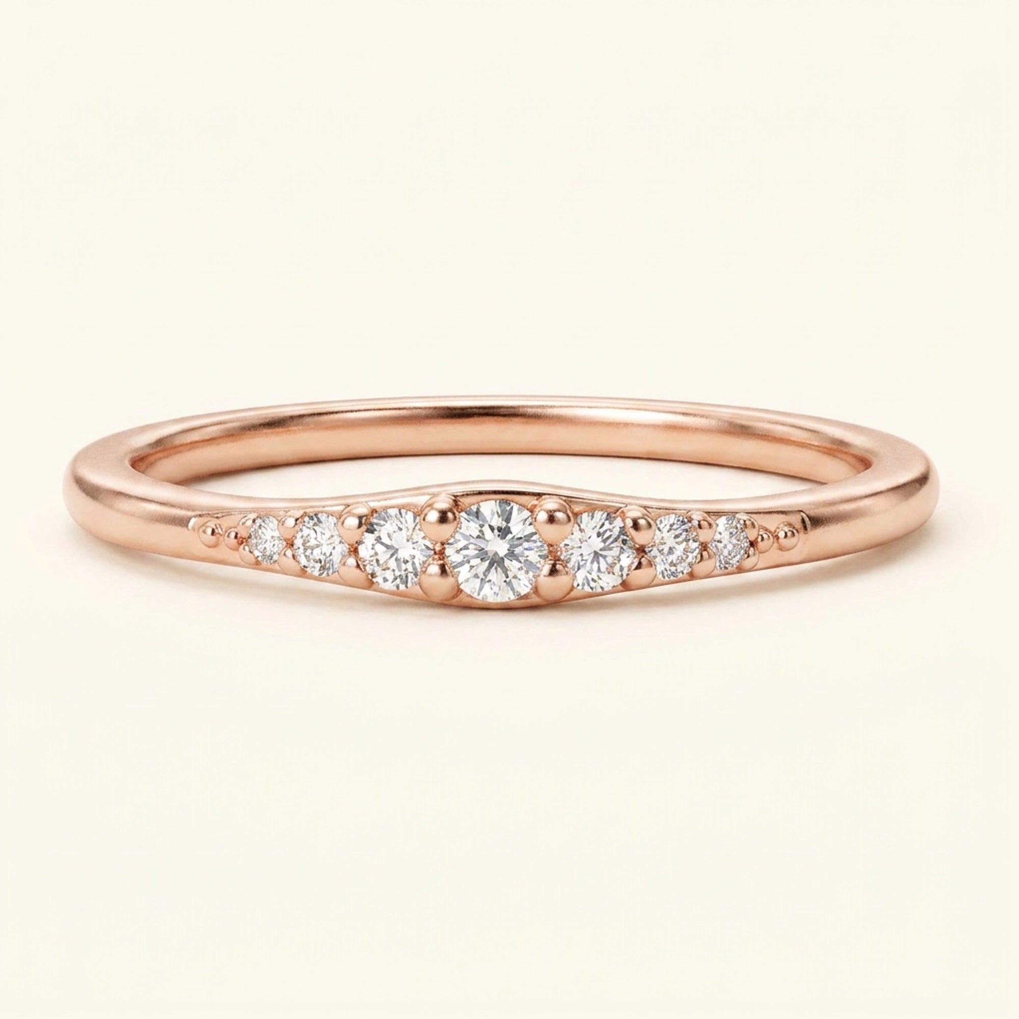 Alliance Sushma pavée de diamant en dégradée en or rose