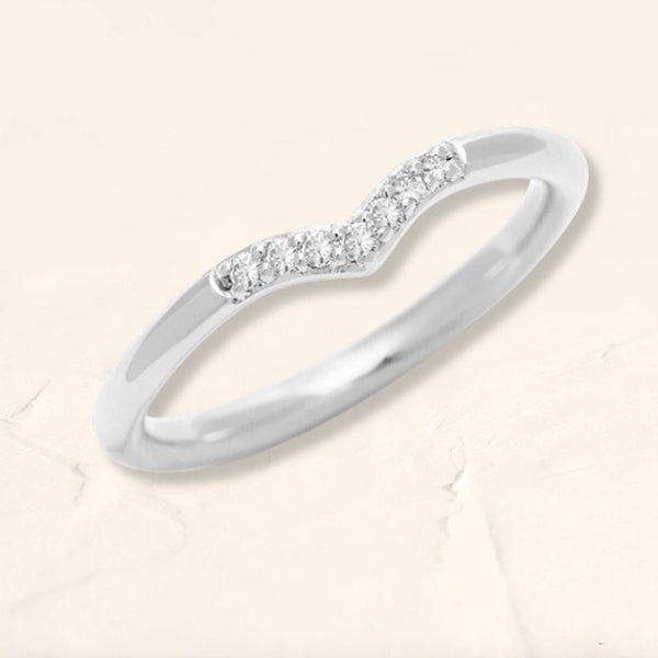 Sakshi white gold diamond v-ring