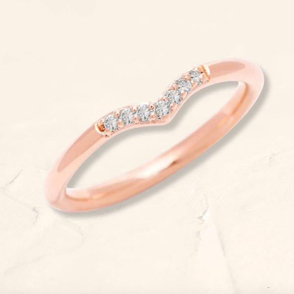 bague en v diamant en or rose Sakshi