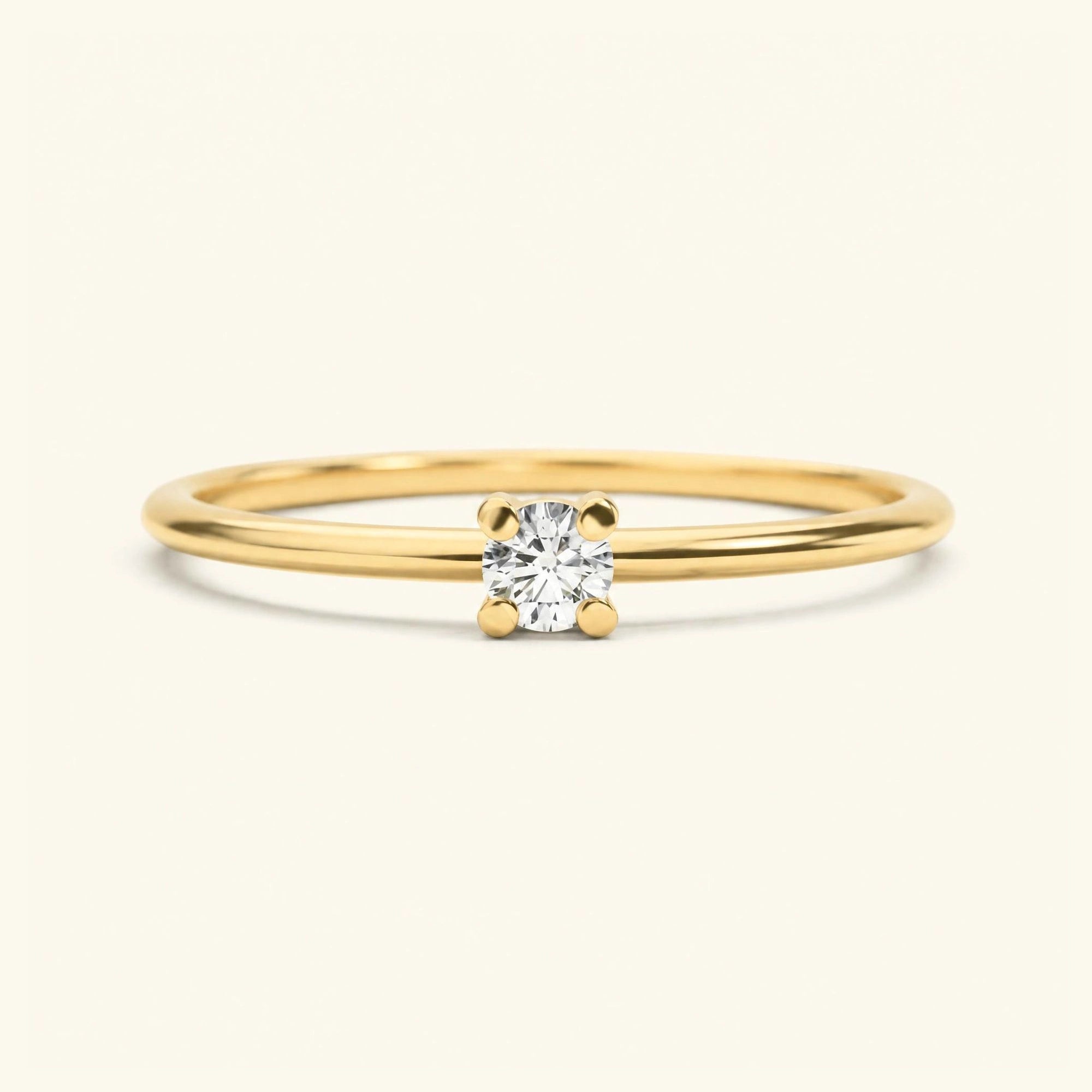 Bague diamant solitaire en or jaune Saral