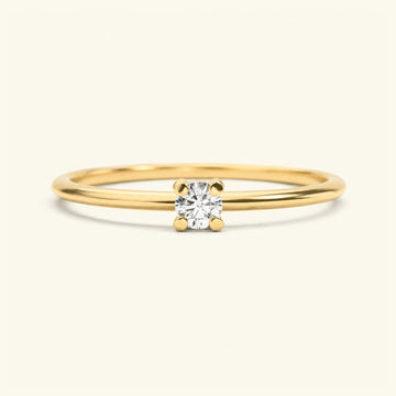 Bague diamant solitaire en or jaune Saral