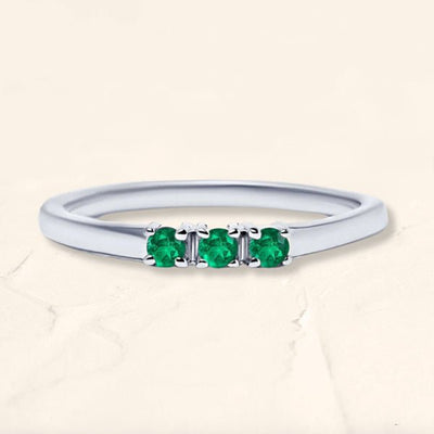 Bague Tina emeraude or blanc