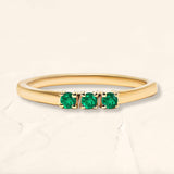 Yellow gold emerald Tina ring