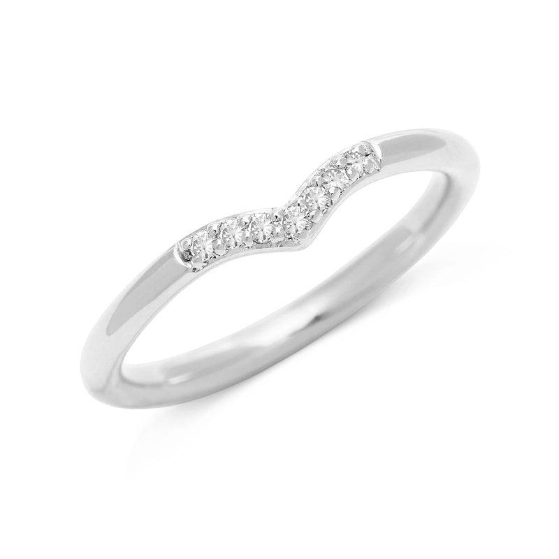 Sakshi white gold diamond v-ring