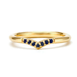 Sakshi v sapphire wedding ring in yellow gold