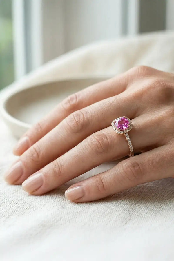 Bague de fiançailles en saphir rose : le guide complet