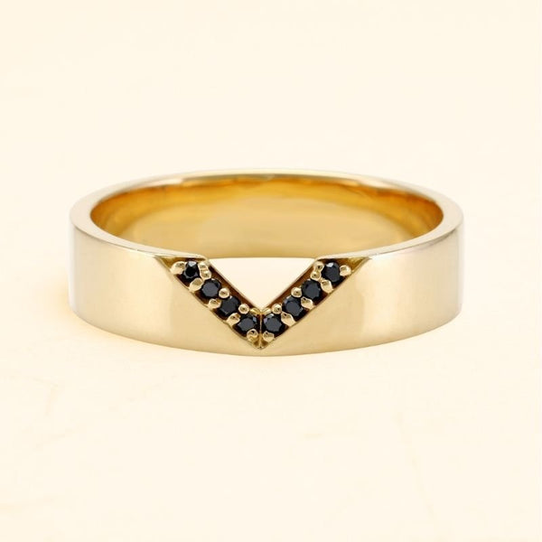 Rudra black diamond men's ring