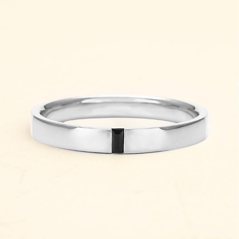 Agni black diamond ring for men 18 carat white gold 