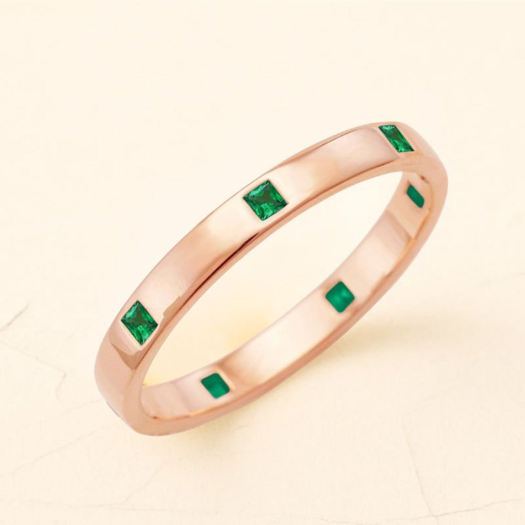 rose gold VIyom emerald ring for men