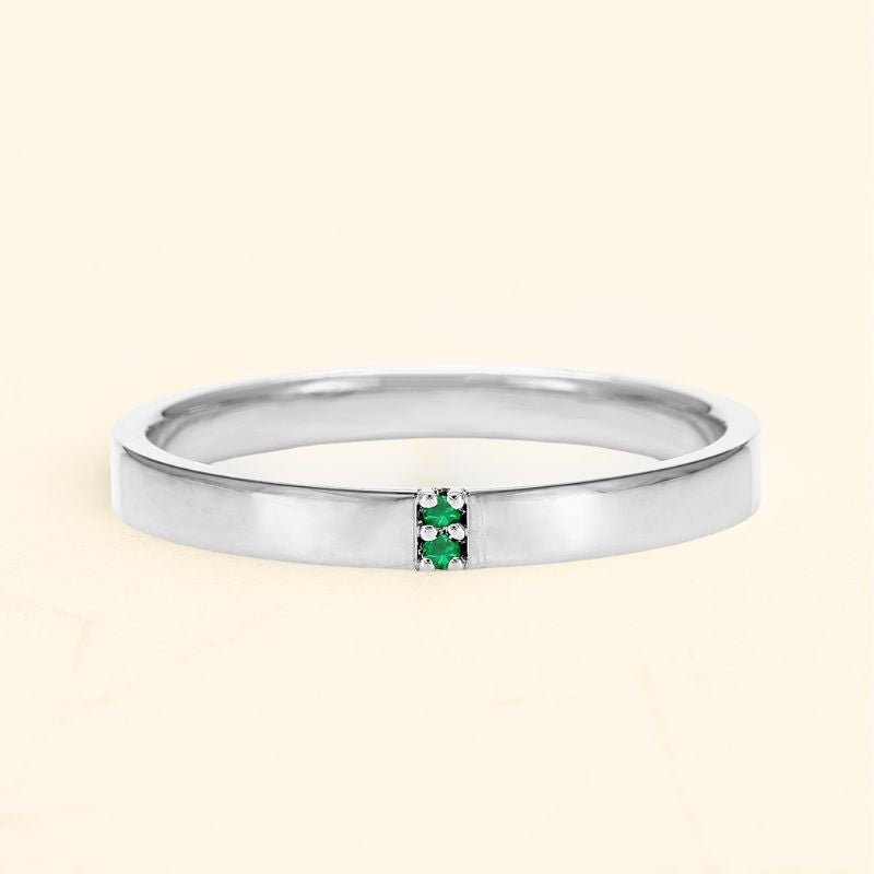 Kabir emerald white gold ring 