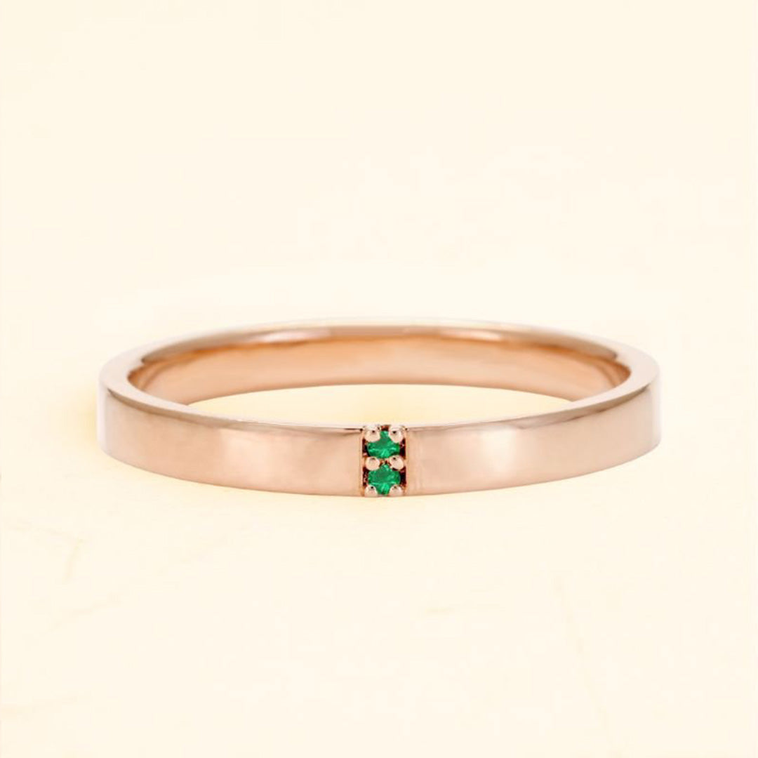 Kabir emerald ring in rose gold