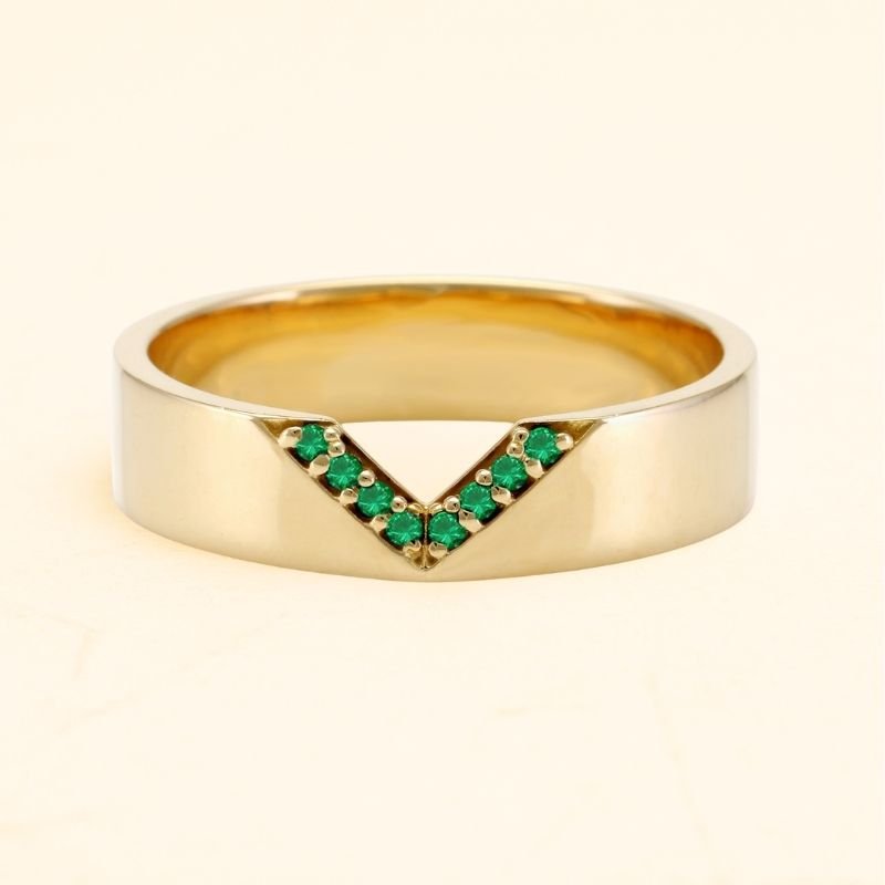 Bague Rudra en or 18 carats pour homme et en emeraude 