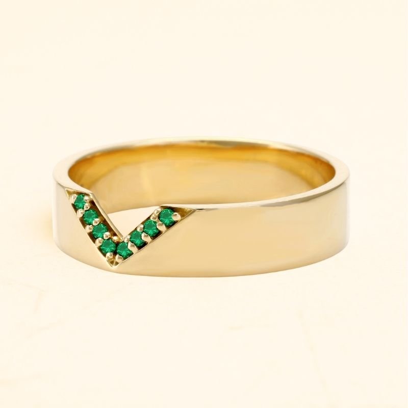 Bague Rudra en emeraude pour homme