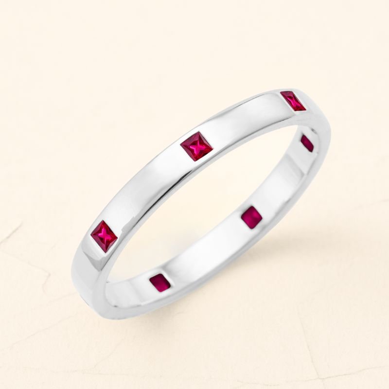 Viyom ring for men ruby 18 carat white gold 